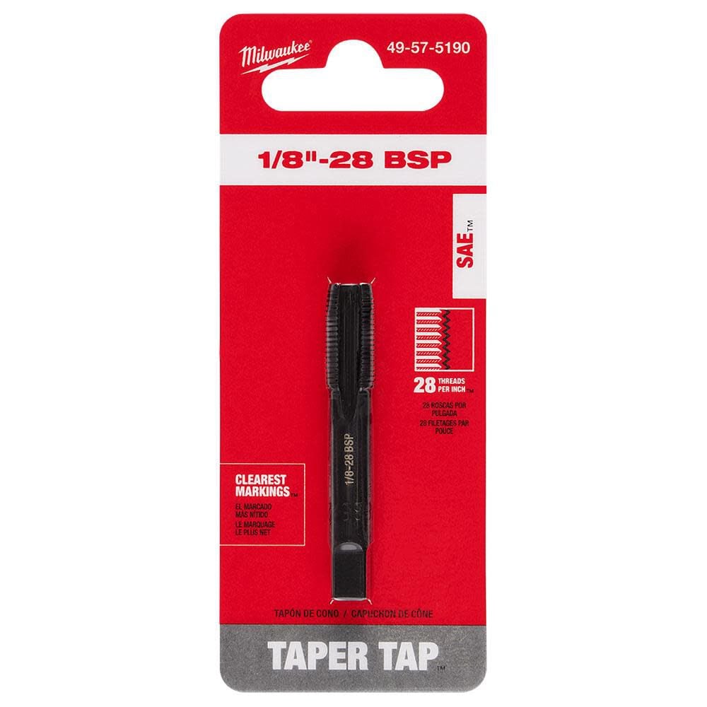 Milwaukee 1/8 in -28 BSP Straight Flute Taper Tap, large image number 12