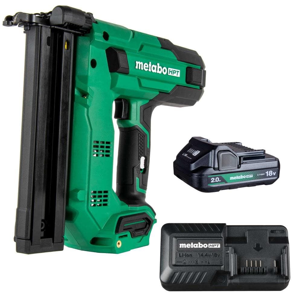 Metabo HPT 18V MultiVolt 18-Gauge 1-1/2 Inch Narrow Crown Stapler 2Ah Kit – N1804DBM