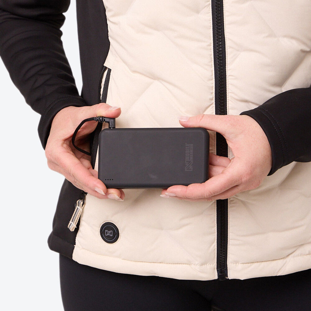 Mobile Warming Womens Aria Hybrid Black and Cream Heated Jacket Kit 2X, large image number 3