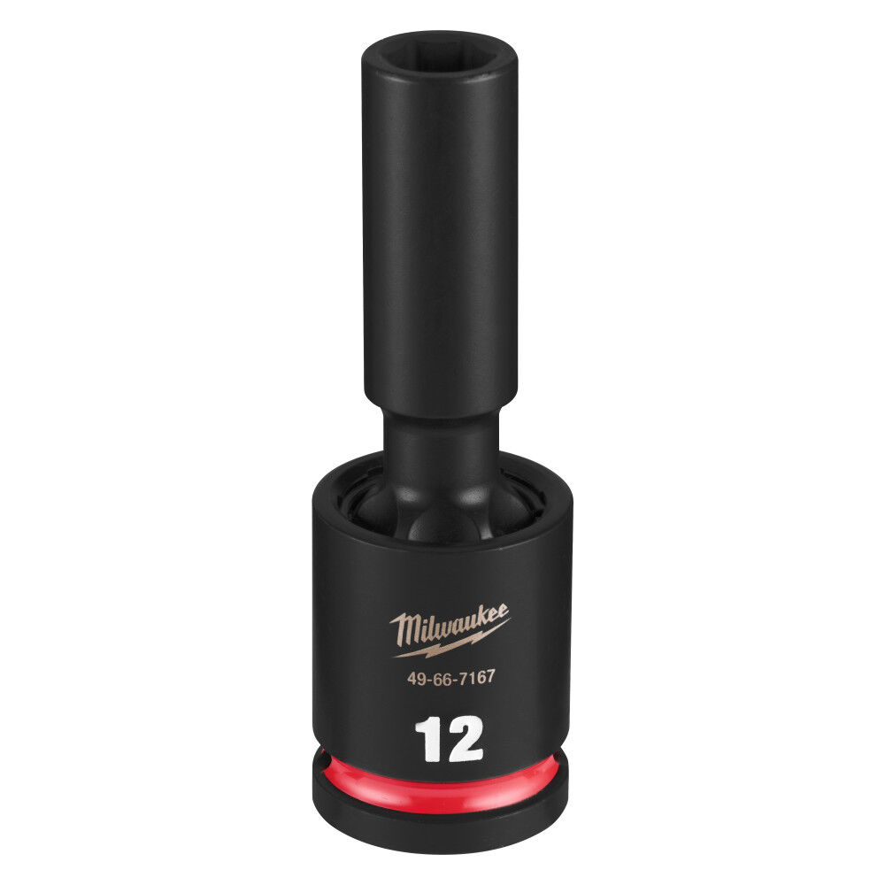Milwaukee SHOCKWAVE Impact Duty 1/2 Inch Drive 12MM Deep Swivel Socket - 49-66-7167