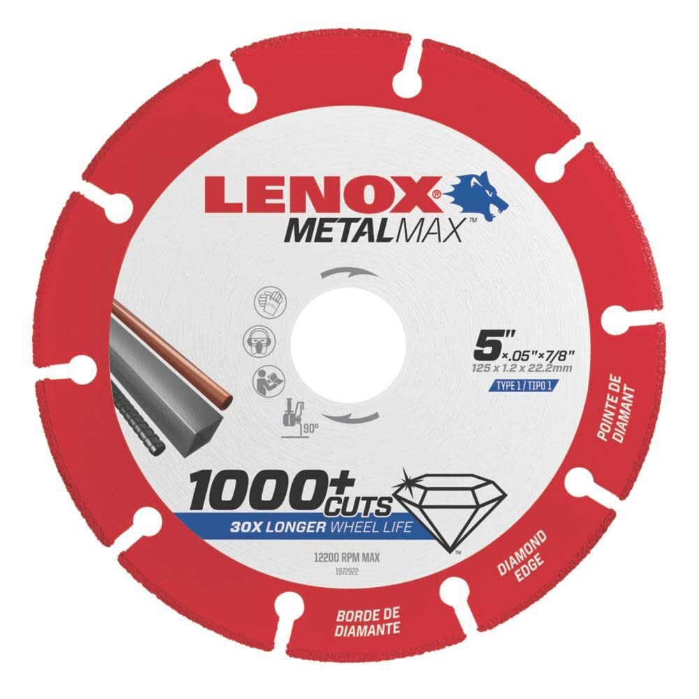 Lenox MetalMax 5 Inch Segmented Rim Diamond Cutting Wheel for Metal, large image number 1
