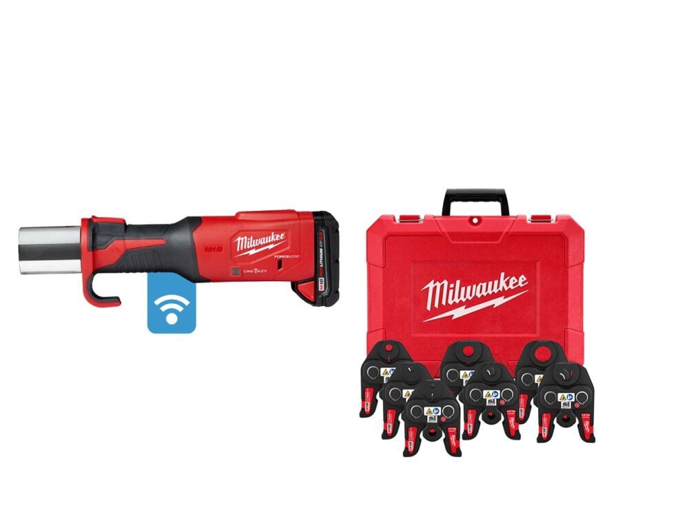 Milwaukee M18 FORCE LOGIC Press Tool with ONE-KEY & 1/4 Inch -1-1/8 Inch RLS Press Jaw Kit Bundle, large image number 1