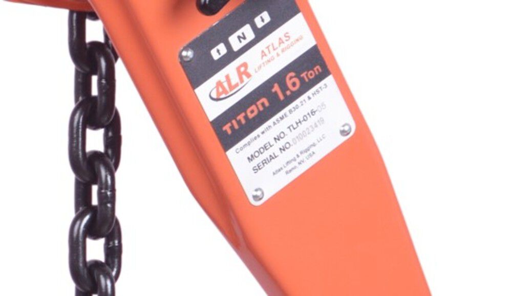 Atlas Lifting and Rigging Titon 1.6 Ton Lever Hoist 3300 lbs 10 Ft. Chain, large image number 2