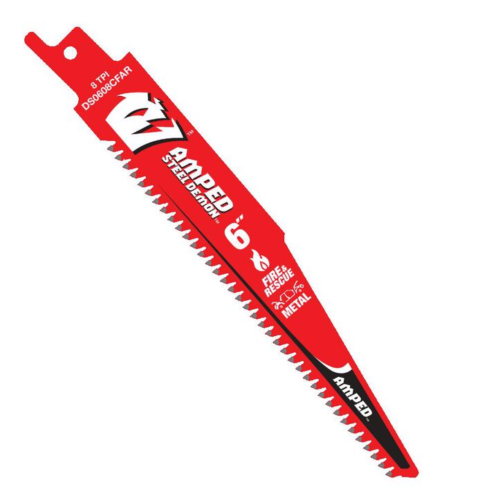 Diablo Tools 6 Inch 8 TPI AMPED Reciprocating Blade for Fire and Rescue, 10 Pack
