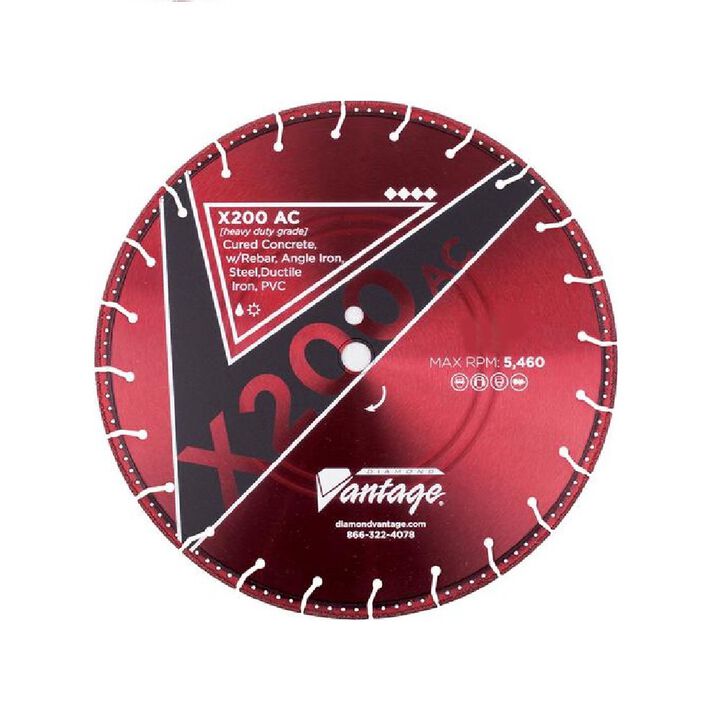 Diamond Vantage 9 Inch Segmented Diamond Heavy Duty All-Cut Blade for Masonry