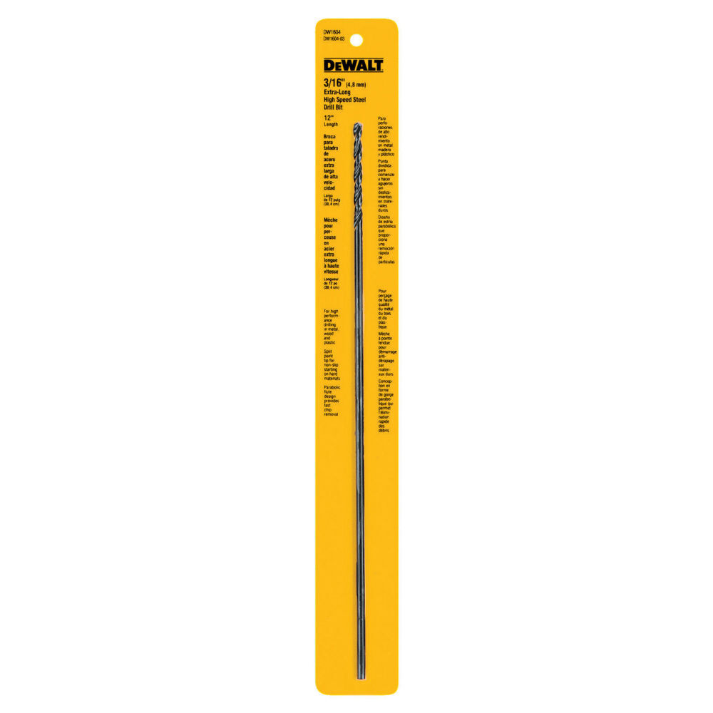 DEWALT 3/16 In. x 12 In. Long Drill Bit, large image number 1