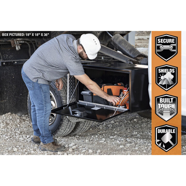 Buyers Products Company 18x18x36 Inch Black Steel Underbody Truck Box, large image number 1