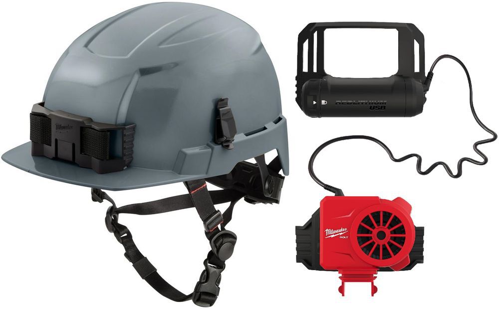 Milwaukee BOLT Front Brim Helmet Class E & USB Cooling Fan Bundle - MIL000011829