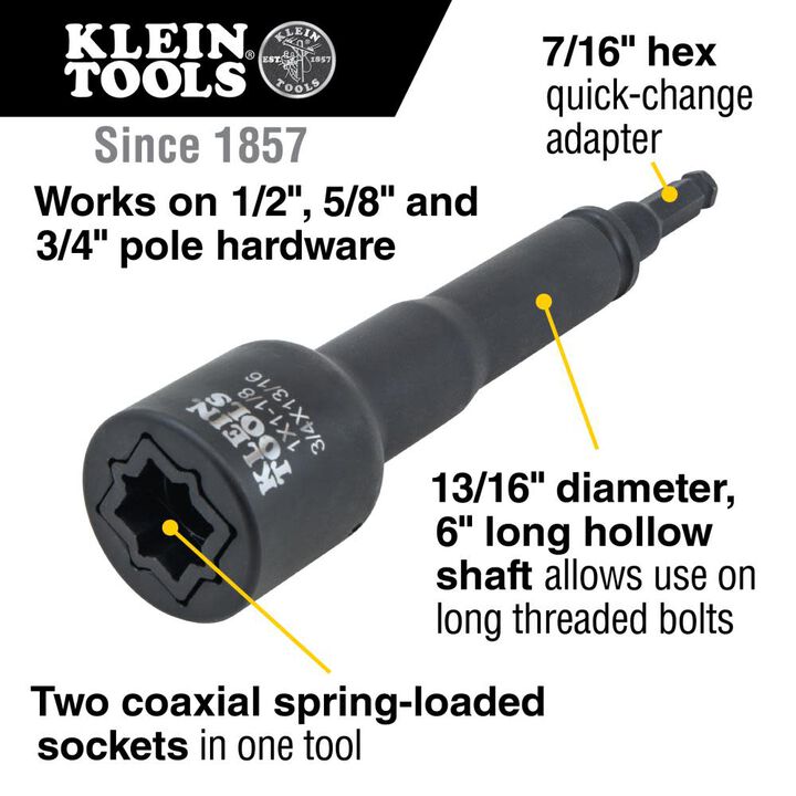 Klein Tools 6 in 1 Impact Socket Set 8 Pieces, large image number 2