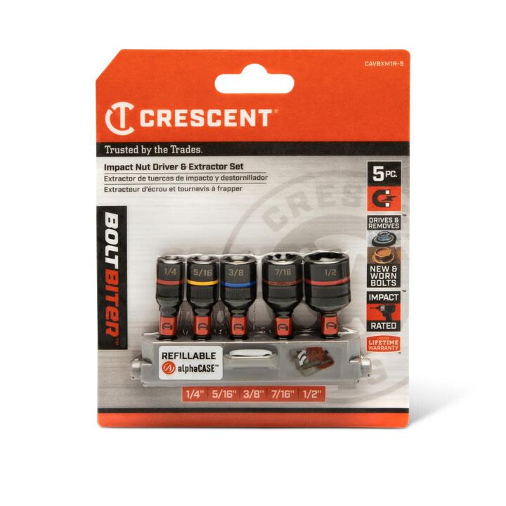 Crescent APEX Bolt Biter Impact Nut Driver and Extractor Set 5pc, large image number 1
