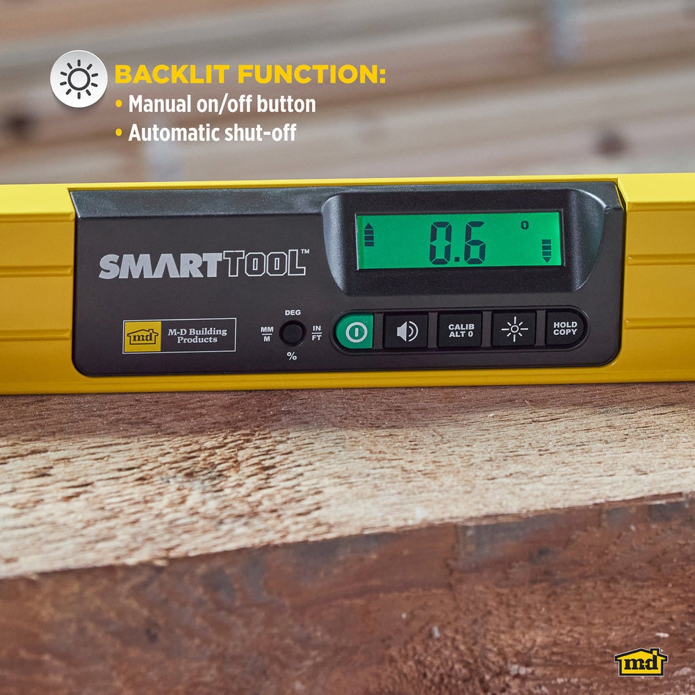 M-D Building Products Smarttool Gen3 24 Inch Yellow Digital Level, large image number 8