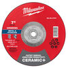 Milwaukee 7 Inch x 1/4 Inch x 5/8 Inch-11 Ceramic+ Metal Grinding Wheel Type 27, small image number 1