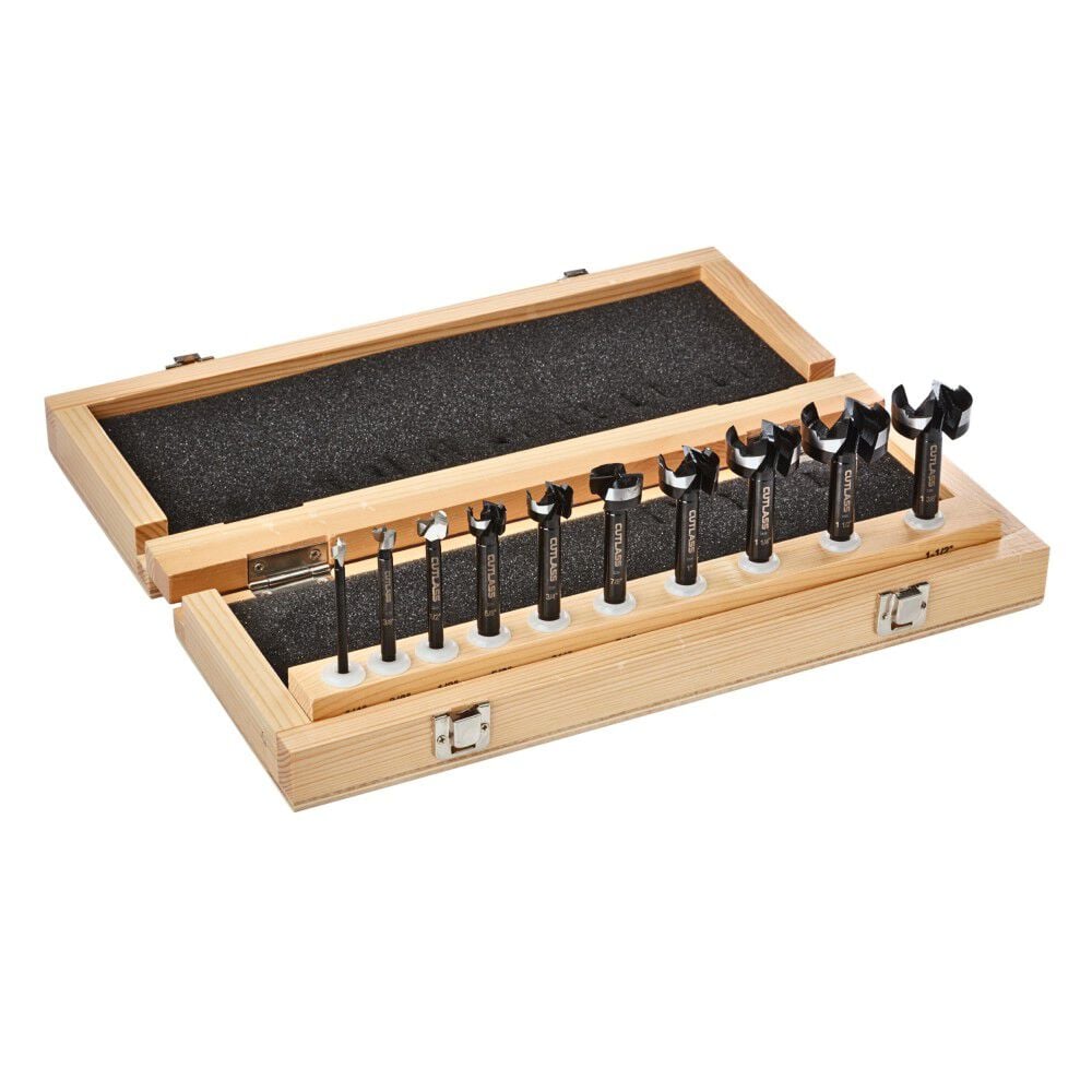 Commander Tool Steel Forstner Bit Set in Wooden Box 10 Pieces, large image number 2