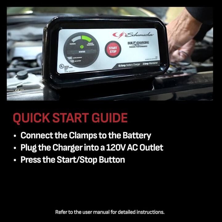 Schumacher Electric 10A 12V Fully Automatic Charger and Maintainer, large image number 3