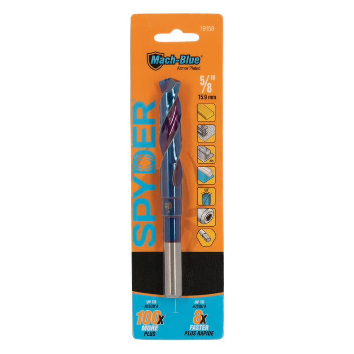 Spyder 5/8 Inch Reduced Shank S&D Drill Bit, 135 Degree Self-Centering Split Point