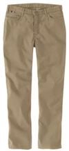 Carhartt Women's 32 Inch Waist Cotton Flame Resistant Canvas Jeans, Golden Khaki, small image number 1
