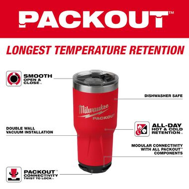 Milwaukee PACKOUT Tumbler Red 30oz, large image number 1