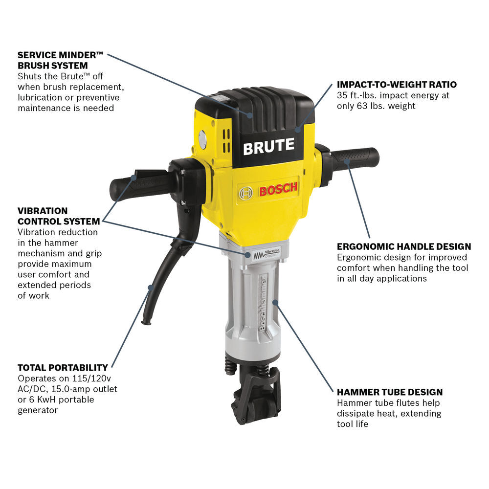 Bosch Brute 1-1/8 Inch Hex Breaker Hammer, Reconditioned, large image number 6