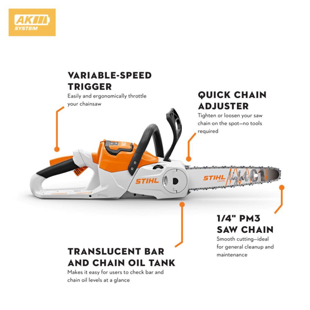 4 inch discount stihl chainsaw