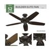 Hunter Fan Builder Elite Ceiling Fan 52in New Bronze Stained Oak, small