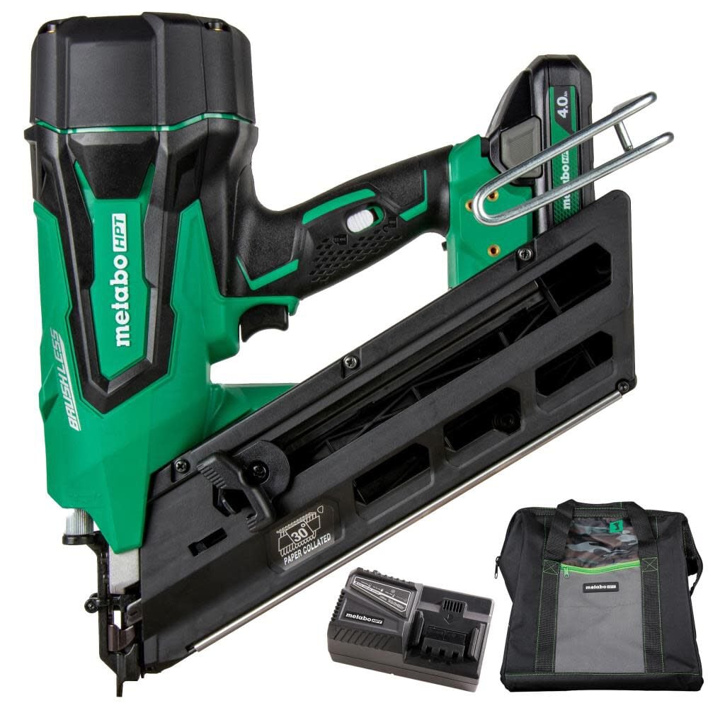 Metabo HPT 18V MultiVolt Cordless 3-1/2 Inch Paper Tape Framing Nailer – NR1890DCSTM