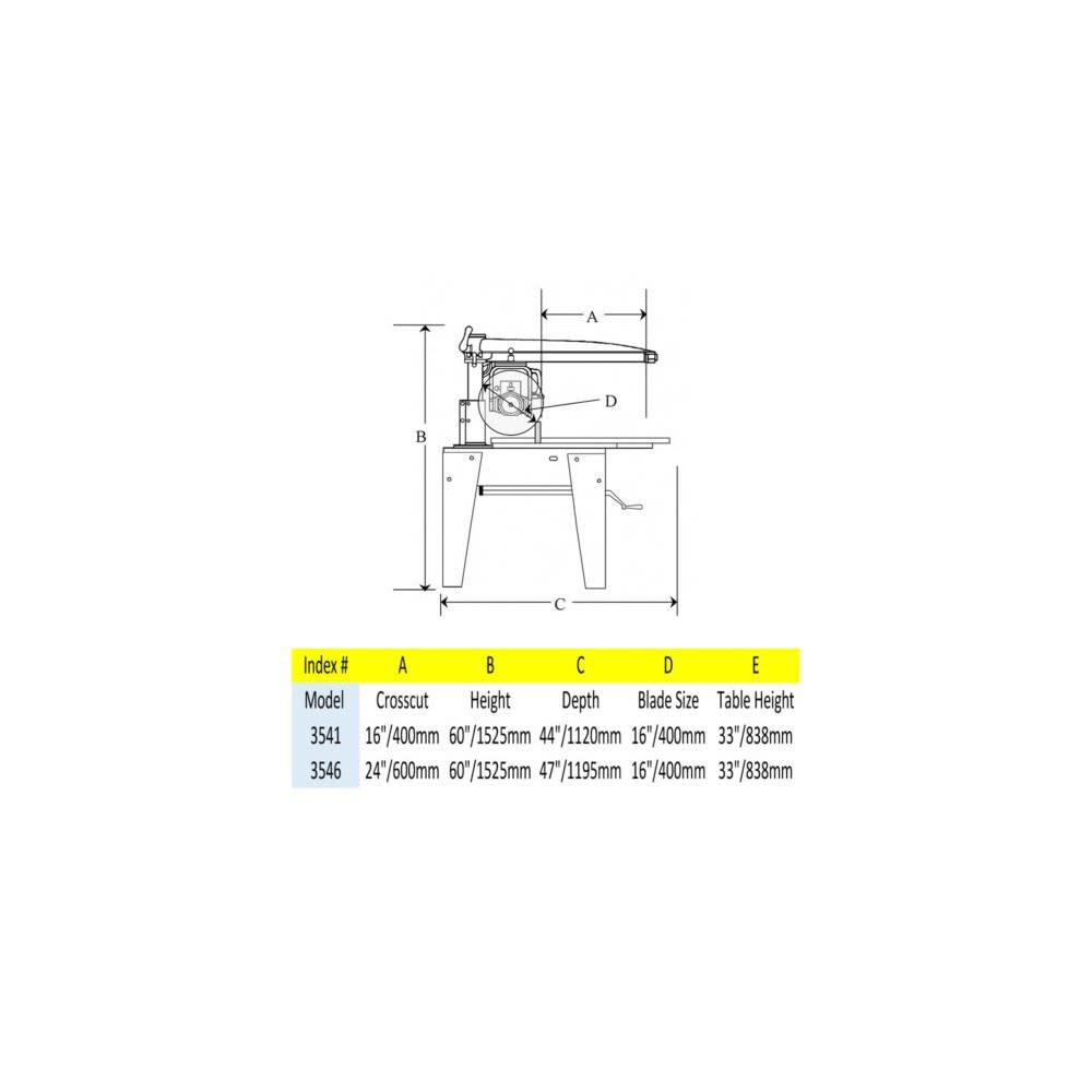 Original Saw 16 Inch 230 Volt 3 Phase Heavy Duty Radial Arm Saw, large image number 2
