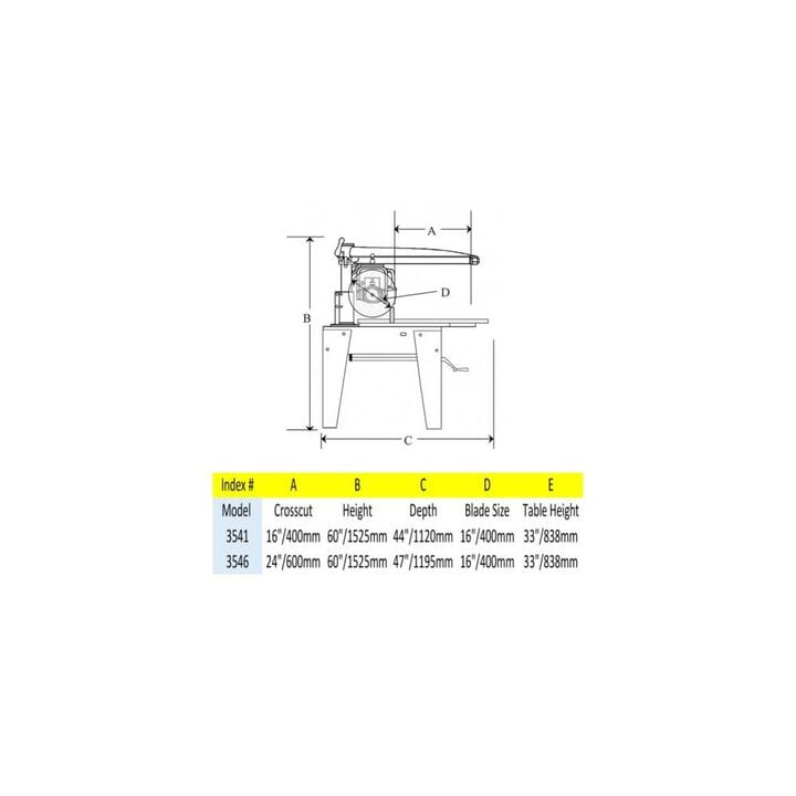 Original Saw 16 Inch 230 Volt 3 Phase Heavy Duty Radial Arm Saw, large image number 1