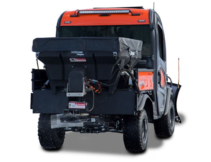 Buyers Products Company SaltDogg 0.75 Cubic Yard Electric Black Poly Hopper Spreader, large image number 4