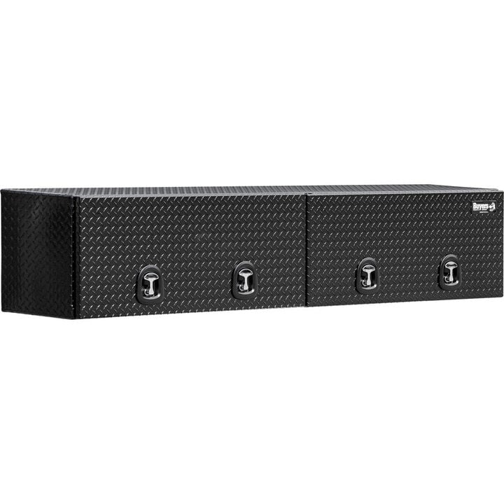 Buyers Products Company 16x13x96 Inch Gloss Black Diamond Tread Aluminum Topsider Truck Box with Flip-Up Doors, large image number 0