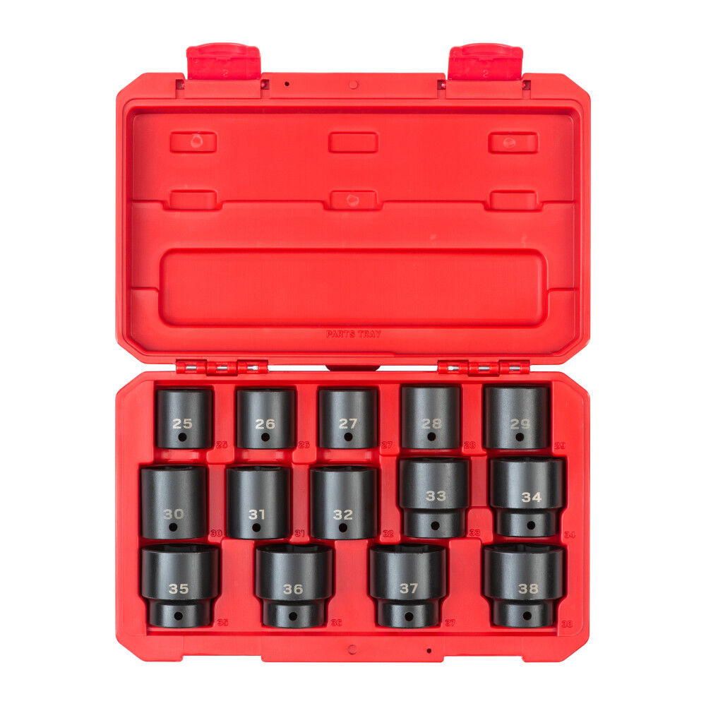 Tekton 1/2 Inch 6 Point Impact Socket Set Case, 14 Pieces (25-38 mm), large image number 2