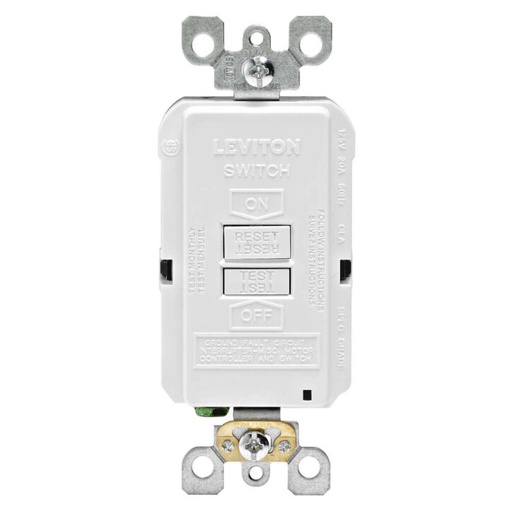 Leviton SmartlockPro GFCI Outlet 20A 125V Duplex White NEMA 5-20R, large image number 1