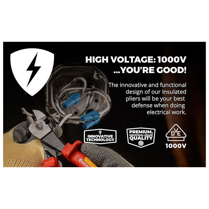 Megapro 8 Inch Cr-Mo Steel 1000V Insulated VDE Heavy Duty Diagonal Cutter, large image number 6