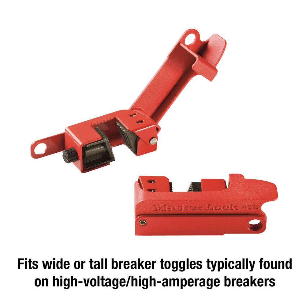 Master Lock Grip Tight 120/277 VAC Red Circuit Breaker Electrical Lockout, large image number 4
