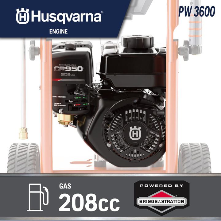Husqvarna 3600 PSI 2.5 GPM Gas Powered Cold Water Pressure Washer with Control Touch & 4 Spray Tips, large image number 9