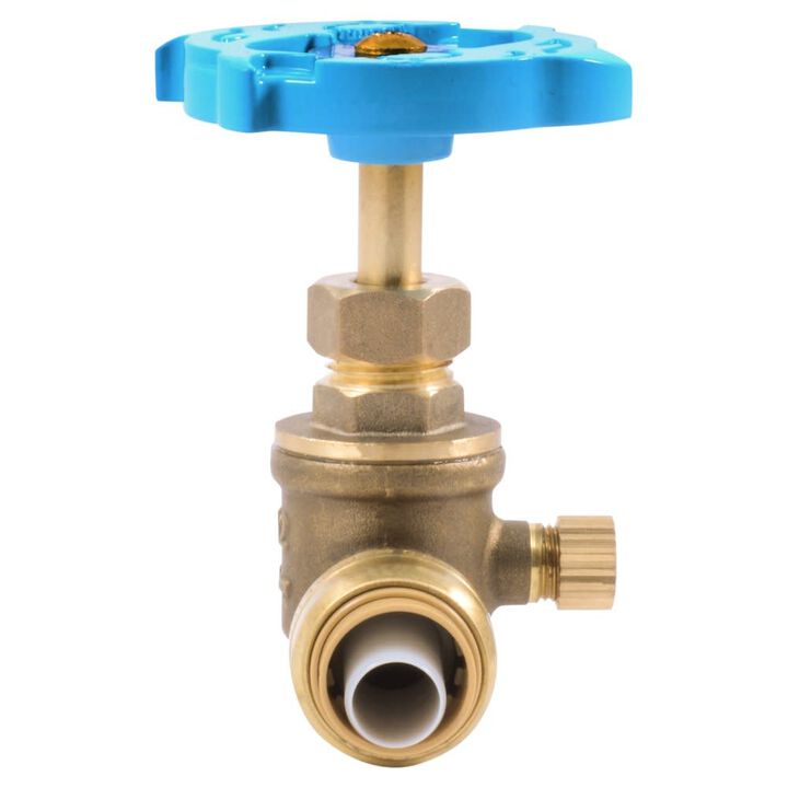 Sharkbite 1/2in PTC T x 1/2in S Brass Stop & Waste Valve, large image number 1