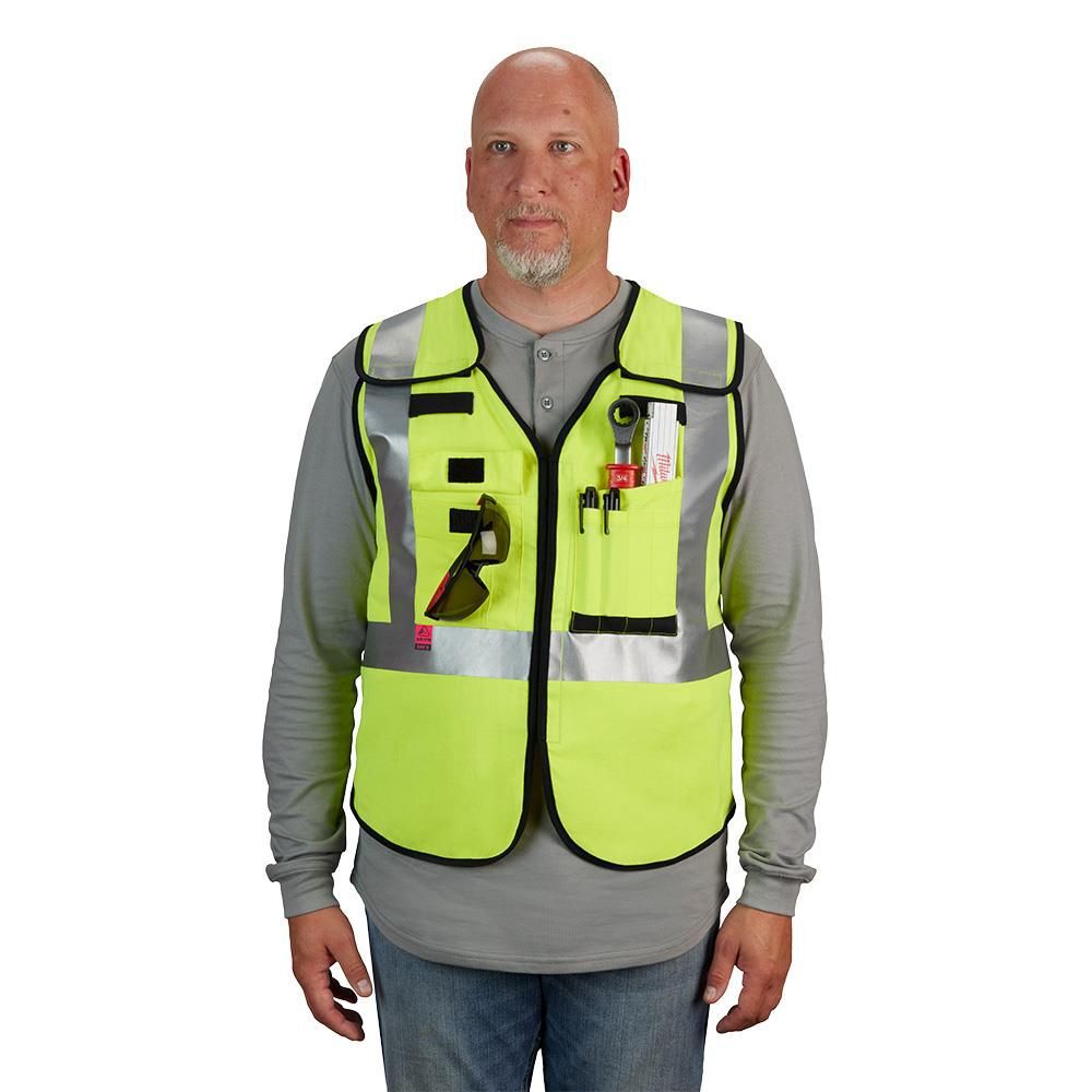 Milwaukee High Vis Safety Vest Yellow Class 2 Breakaway AR/FR Cat 1 S/M, large image number 8