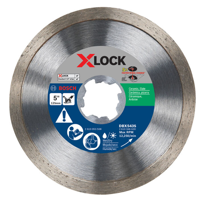 Bosch X-LOCK 5 Inch Continuous Rim Diamond Blade for Ceramic Tile and Slate