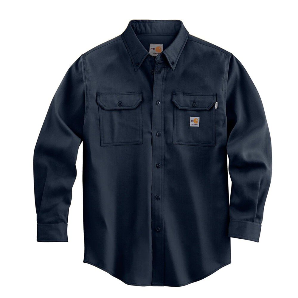 Carhartt Men s FR Lightweight L Tall Dark Navy Twill Shirt