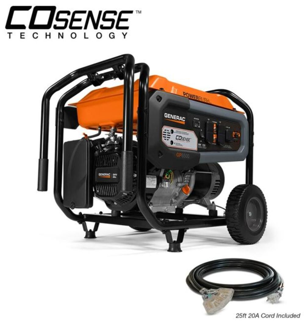 Generac GP Series 8, 125 Watt Gas Powered 49-State Portable Generator with COsense Technology – 7672G