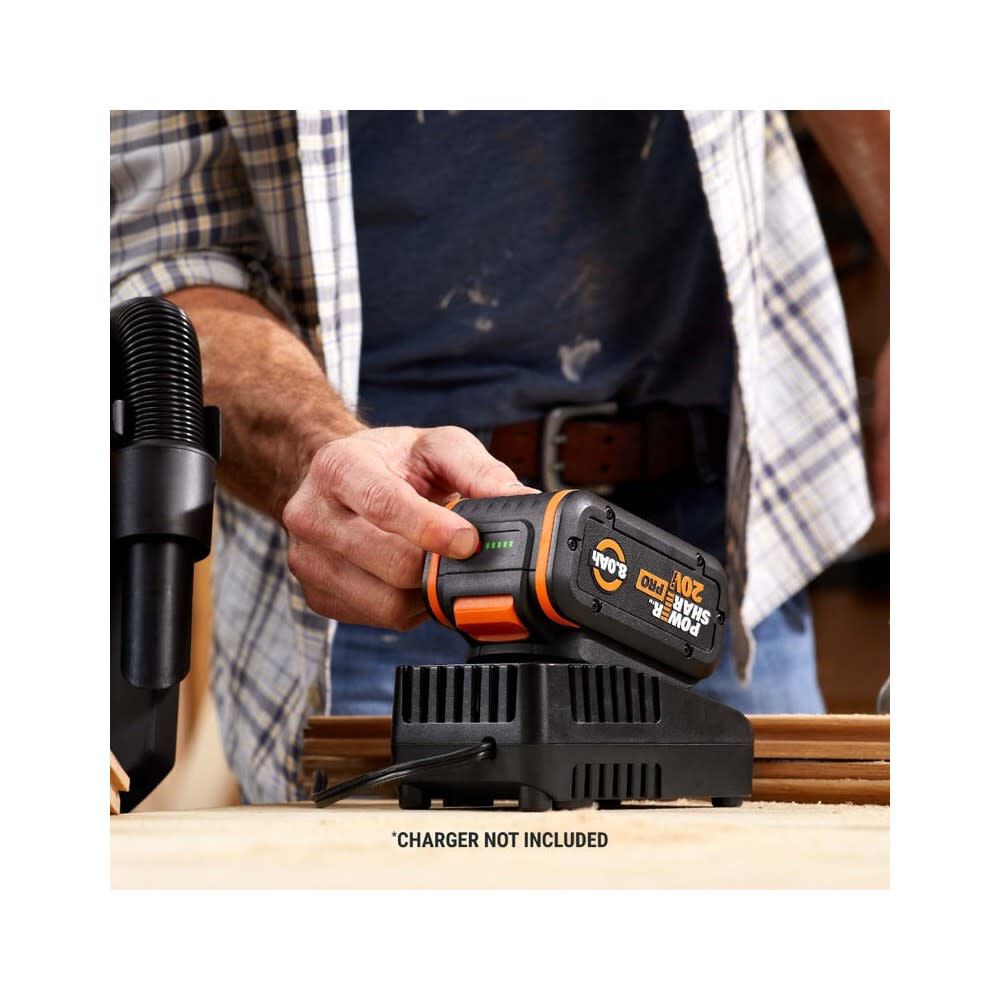 Worx PowerShare Pro 20V 8Ah Lithium Ion Power Tool Battery Pack with Fuel Indicator, large image number 3