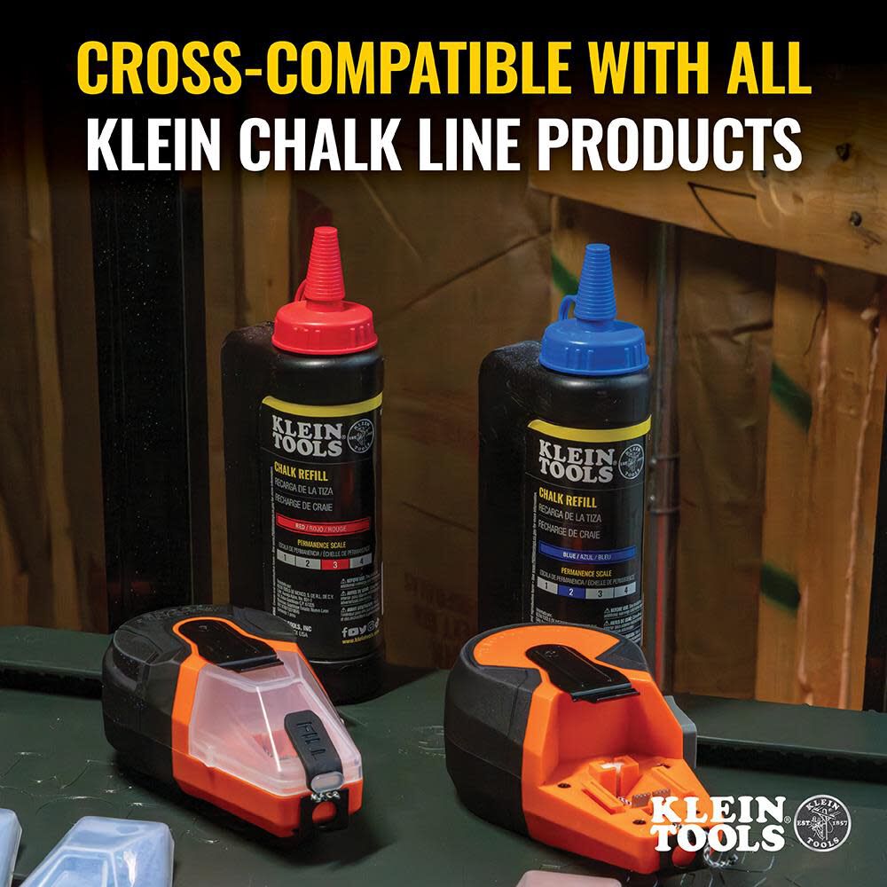 Klein Tools 50ft Auto-Retracting Chalk Line, Red, large image number 5