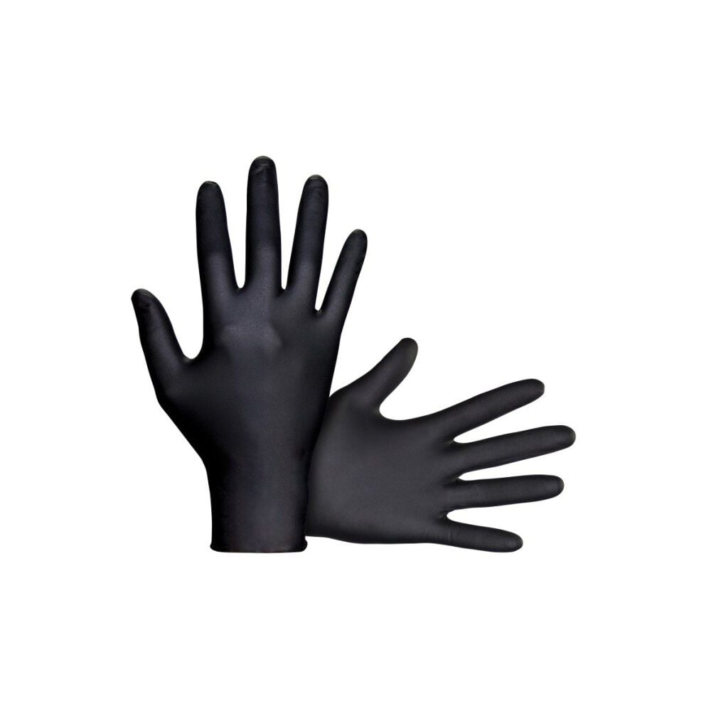 SAS Safety Nitrile Disposable Gloves, Black, 50ct Size Medium – 66517-01