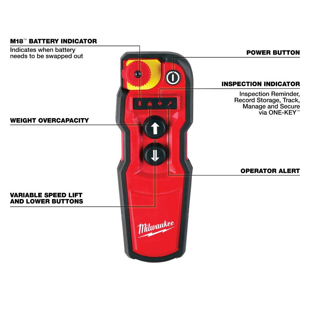 Milwaukee M18 Compact 1 Ton Chain Hoist Kit with ONE-KEY, large image number 4