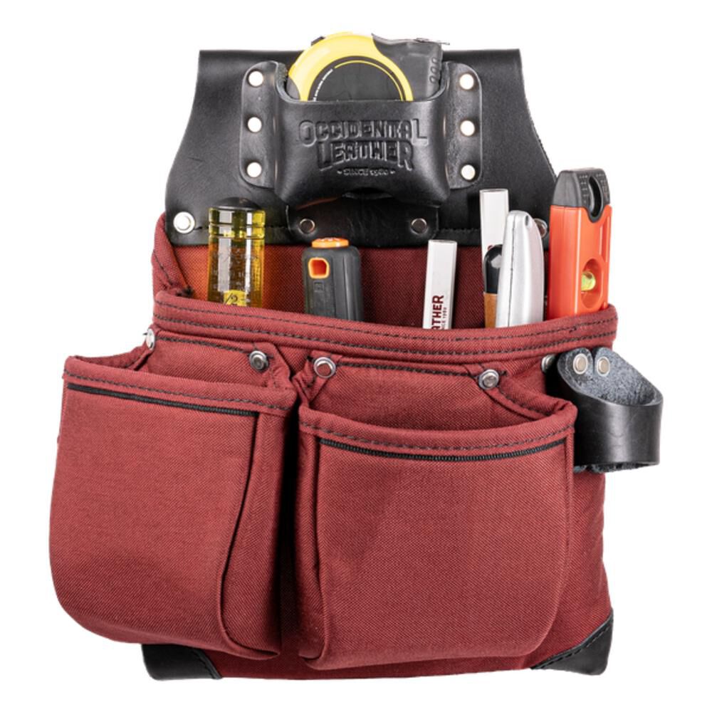 速くおよび自由な OxyLights Leather Occidental 3 Black & Red Bag, Tool Pouch トップス