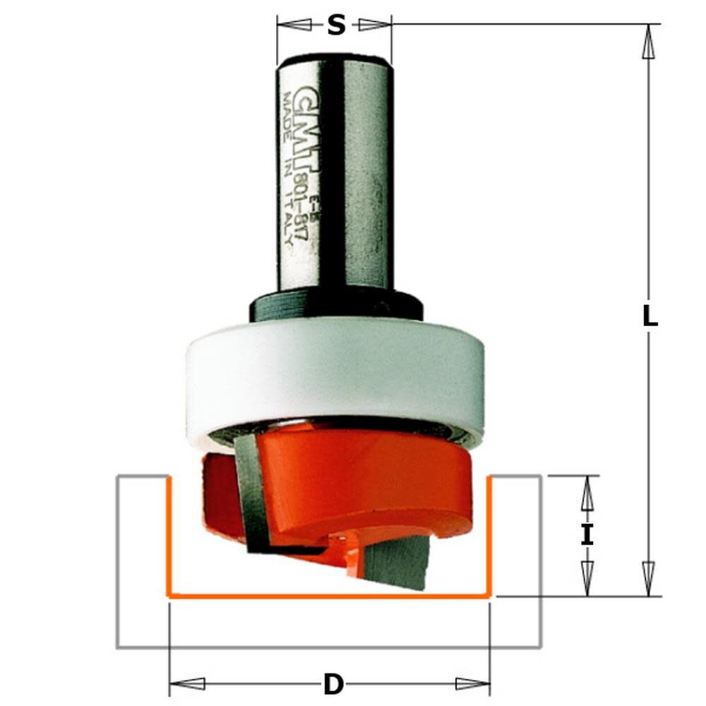 CMT Mortising Bit 1/2 In. Diameter 1/4 In. Shank, large image number 1