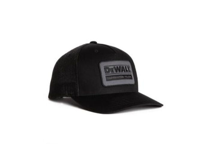 DEWALT Oakdale Trucker Hat with Patch in BLACK with BLACK MESH - OSFA