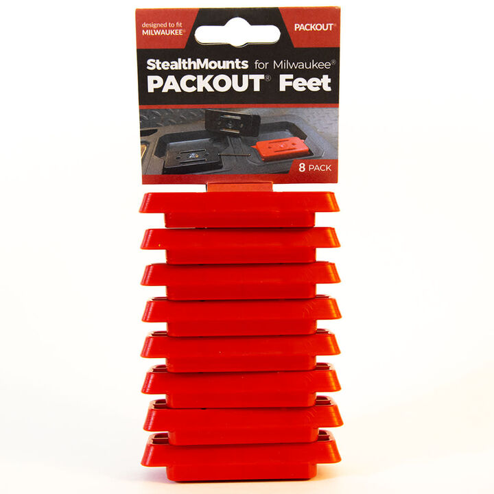 Stealthmounts Battery Mount Milwaukee PACKOUT Feet Red 8pk, large image number 4