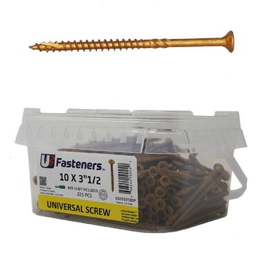 U2 Fasteners Universal Screw 10 Inch x 3-1/2 Inch 225ct