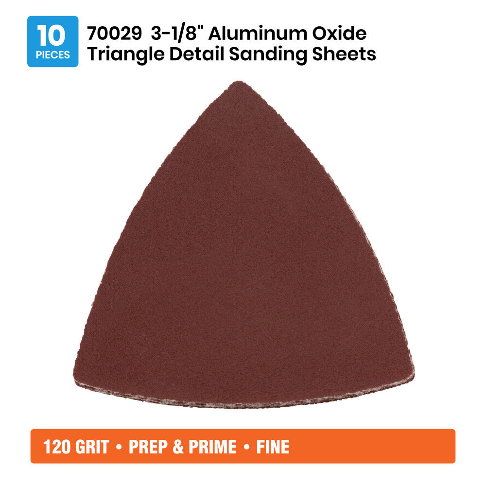Spyder Detail Sander, 120 Grit Alum Oxide, Hook & Loop, 3-1/8 Inch Mouse, 10 Pieces, large image number 7