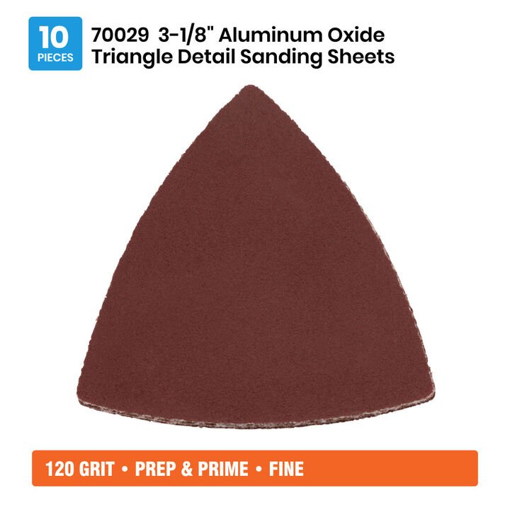 Spyder Detail Sander, 120 Grit Alum Oxide, Hook & Loop, 3-1/8 Inch Mouse, 10 Pieces, large image number 6